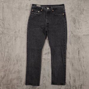Levi's jeans 501 Original Fit women's 26 vintage black button fly red tab‎